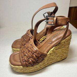 Marc Fisher Tan Woven Wedge Sandal